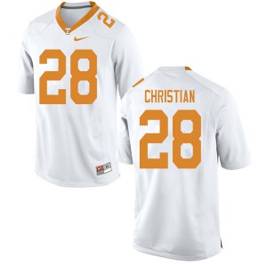 #28 James Christian Tennessee Volunteers Men Stitched Jerseys White