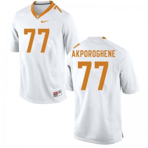 #77 Chris Akporoghene UT Men Football Jerseys White