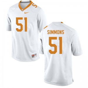 #51 Elijah Simmons Tennessee Men Embroidery Jerseys White