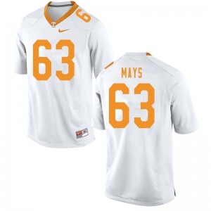 #63 Cooper Mays Tennessee Men NCAA Jersey White