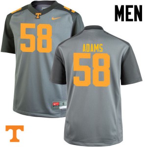 #58 Aaron Adams Tennessee Vols Men NCAA Jersey Gray