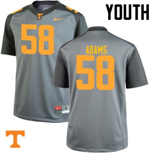 #58 Aaron Adams Tennessee Vols Youth University Jersey Gray