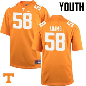 #58 Aaron Adams Tennessee Youth Official Jersey Orange