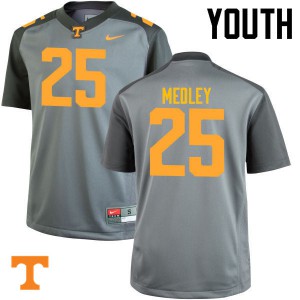#25 Aaron Medley Tennessee Vols Youth University Jerseys Gray