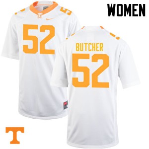 #52 Andrew Butcher Vols Women Football Jerseys White