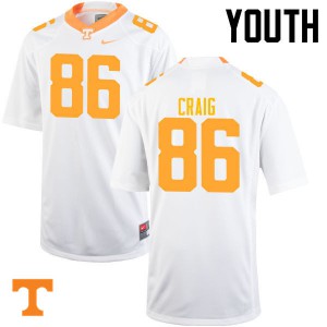 #86 Andrew Craig Tennessee Vols Youth Official Jerseys White