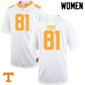 #81 Austin Pope Tennessee Women Stitched Jersey White