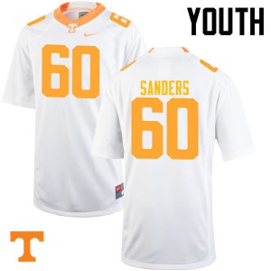 #60 Austin Sanders Tennessee Volunteers Youth Football Jersey White