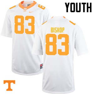 #83 BJ Bishop Tennessee Volunteers Youth Stitched Jerseys White