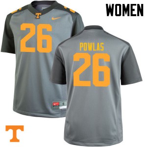 #26 Ben Powlas Tennessee Vols Women University Jerseys Gray