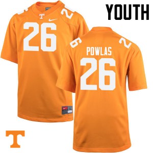 #26 Ben Powlas Tennessee Youth Embroidery Jersey Orange