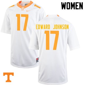 #17 Brandon Edward Johnson Tennessee Women College Jerseys White