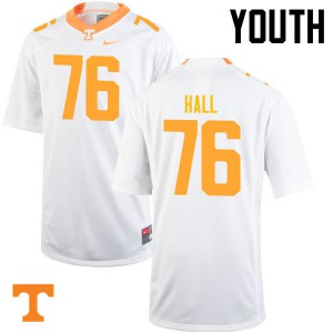 #76 Chance Hall Tennessee Volunteers Youth Football Jersey White