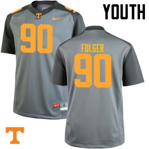 #90 Charles Folger Tennessee Youth Stitch Jerseys Gray