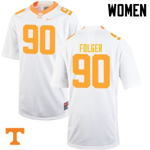 #90 Charles Folger Tennessee Vols Women Alumni Jerseys White