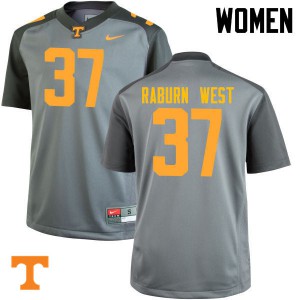 #37 Charles Raburn West Vols Women Player Jerseys Gray