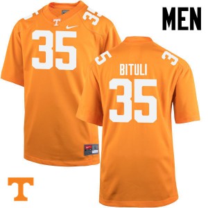 #35 Daniel Bituli Tennessee Vols Men University Jersey Orange