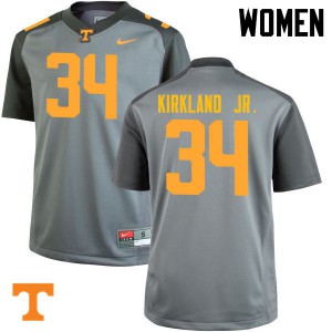 #34 Darrin Kirkland Jr. UT Women Football Jerseys Gray