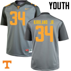 #34 Darrin Kirkland Jr. Tennessee Vols Youth Stitch Jerseys Gray