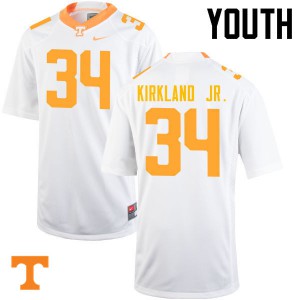 #34 Darrin Kirkland Jr. Tennessee Vols Youth Player Jerseys White