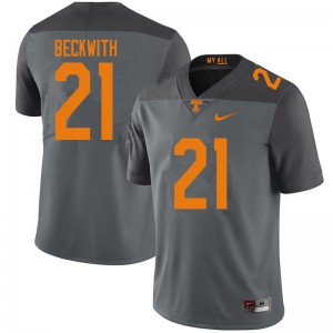 #21 Dee Beckwith Tennessee Volunteers Men Stitched Jerseys Gray