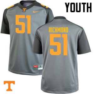 #51 Drew Richmond Tennessee Youth NCAA Jerseys Gray