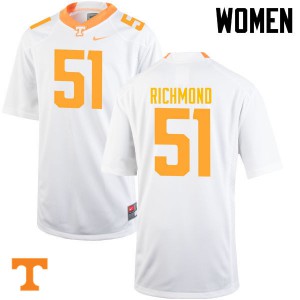 #51 Drew Richmond Vols Women Football Jerseys White