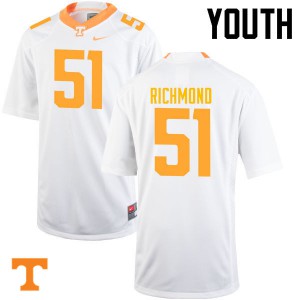 #51 Drew Richmond Tennessee Volunteers Youth Official Jerseys White