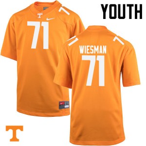 #71 Dylan Wiesman Tennessee Youth Football Jerseys Orange