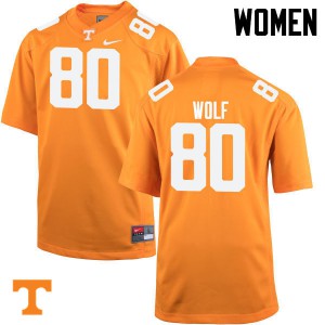 #80 Eli Wolf Tennessee Volunteers Women College Jersey Orange