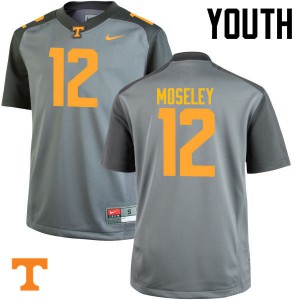 #12 Emmanuel Moseley UT Youth NCAA Jersey Gray