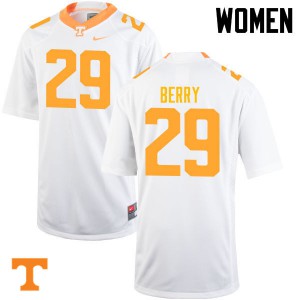 #29 Evan Berry Tennessee Vols Women NCAA Jerseys White