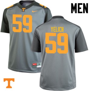 #59 Jake Yelich Tennessee Volunteers Men Embroidery Jersey Gray