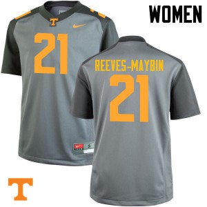 #21 Jalen Reeves-Maybin Tennessee Volunteers Women Stitch Jerseys Gray