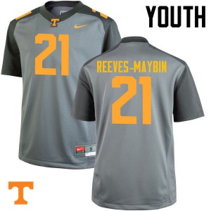 #21 Jalen Reeves-Maybin Tennessee Volunteers Youth NCAA Jersey Gray
