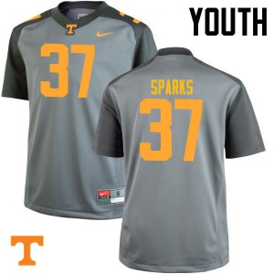 #37 Jayson Sparks Tennessee Vols Youth Stitched Jersey Gray