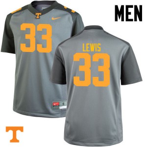 #33 Jeremy Lewis Tennessee Vols Men Embroidery Jerseys Gray