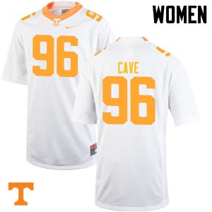 #96 Joey Cave Tennessee Women College Jersey White