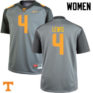#4 LaTroy Lewis Tennessee Vols Women College Jerseys Gray