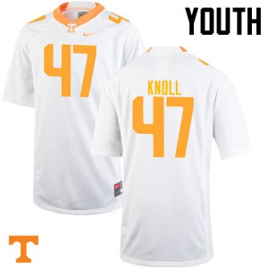 #47 Landon Knoll Vols Youth Embroidery Jersey White