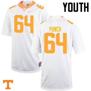 #64 Logan Punch Tennessee Volunteers Youth Football Jerseys White