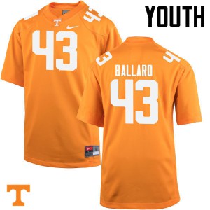 #43 Matt Ballard Tennessee Vols Youth Official Jerseys Orange