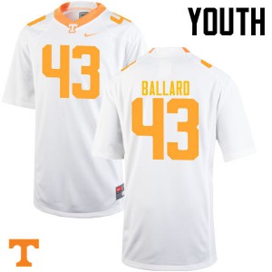#43 Matt Ballard Tennessee Vols Youth College Jersey White