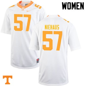 #57 Nathan Niehaus Tennessee Volunteers Women Stitched Jerseys White