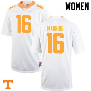 #16 Peyton Manning Vols Women Official Jerseys White