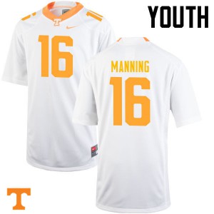 #16 Peyton Manning Tennessee Vols Youth Official Jerseys White