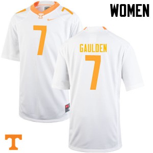 #7 Rashaan Gaulden Vols Women Football Jerseys White