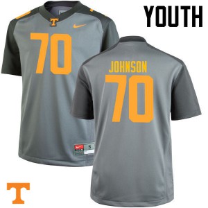 #70 Ryan Johnson Tennessee Volunteers Youth Embroidery Jersey Gray