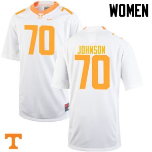 #70 Ryan Johnson Tennessee Vols Women Player Jerseys White