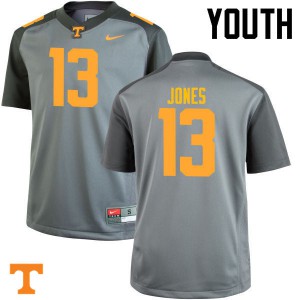#13 Sheriron Jones Tennessee Vols Youth Embroidery Jerseys Gray